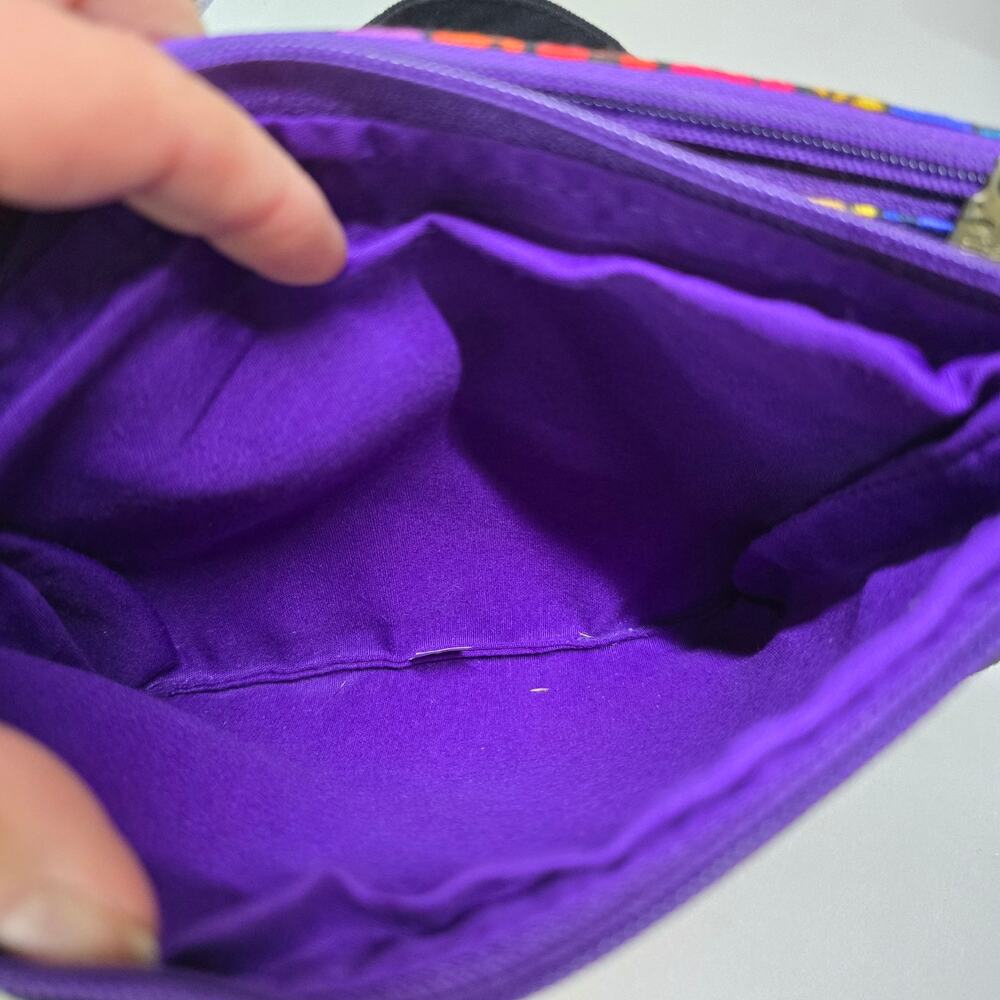 Laurel Burch Cats Feline Friends 2Pc Crossbody +Organizer Bag Boho Multicolor - Picture 7 of 11